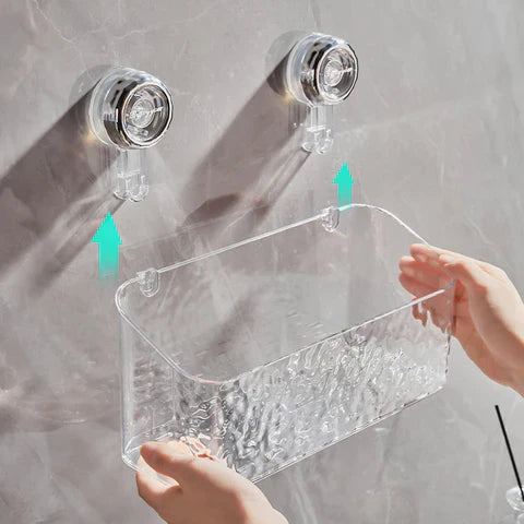 Estante de pared práctico sin perforación para el baño