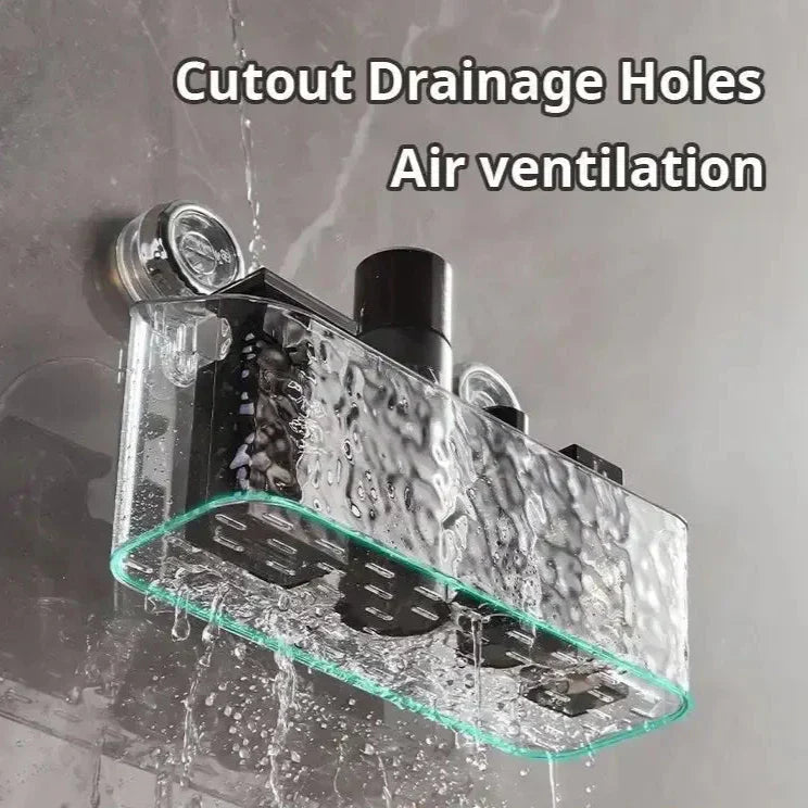 Estante de pared práctico sin perforación para el baño
